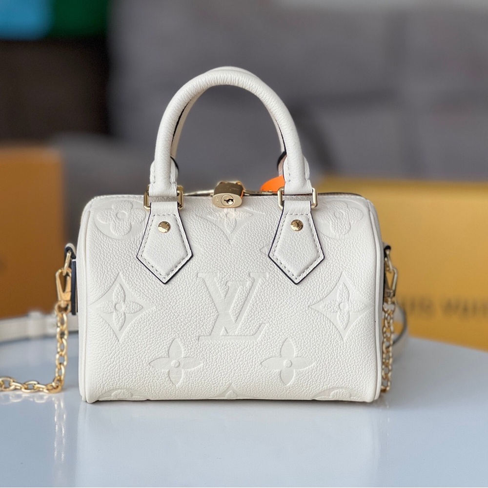 Louis Vuitton Speedy Nano White Leather Bag